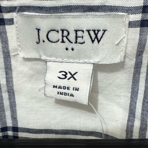 J.Crew Plaid Ruffle 100% Cotton Button Down Blouse Size 3X - Picture 3 of 5